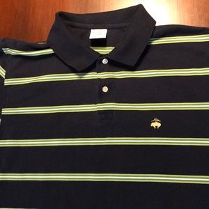 Brooks Brothers Polo Navy Blue and Green striped